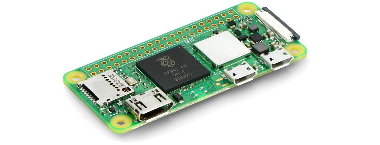 Mini-PC Raspberry Pi Zero 2 W porty w obudowie