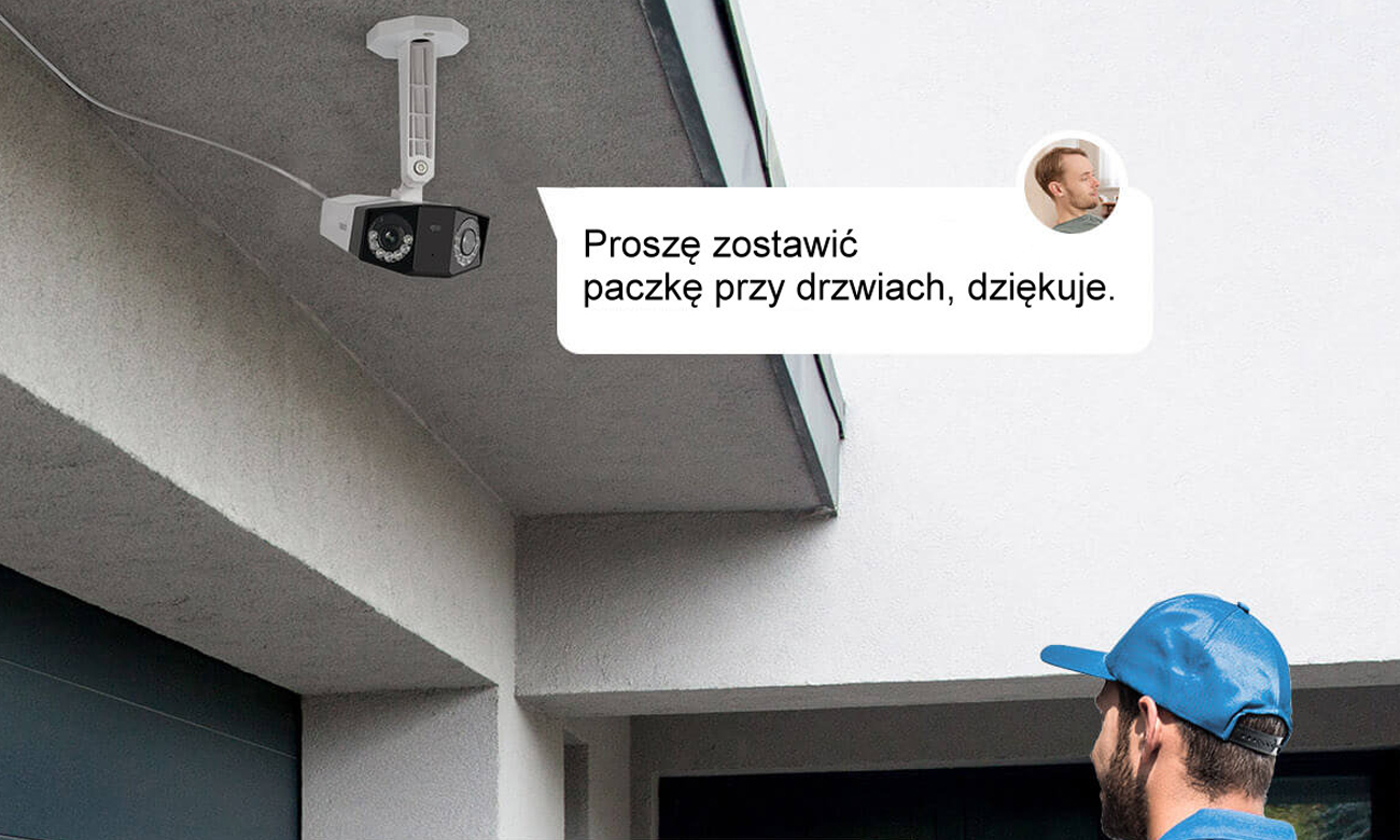 Akumulatorowa kamera z podwójnym obiektywem Reolink DUO PoE - Dwukierunkowa komunikacja głosowa