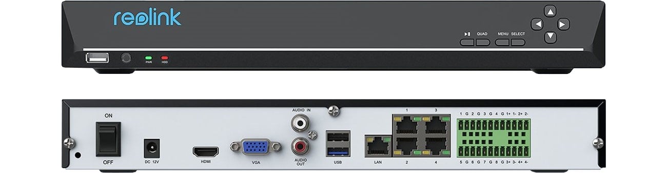 Reolink RLN36 Przód, tył, porty