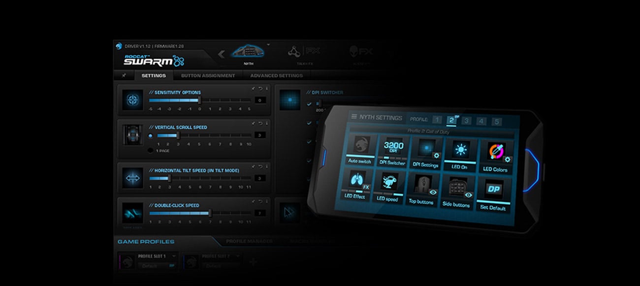 ROCCAT® NYTH Modułowa mysz dla graczy MMO - oprogramoawnie ROCCAT® SWARM