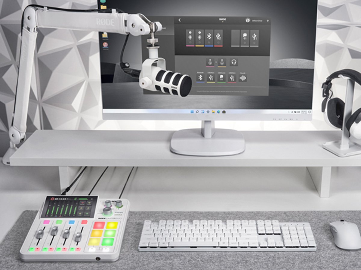 Studio produkcji dźwięku RODECaster Duo White - Grafika lifestyle