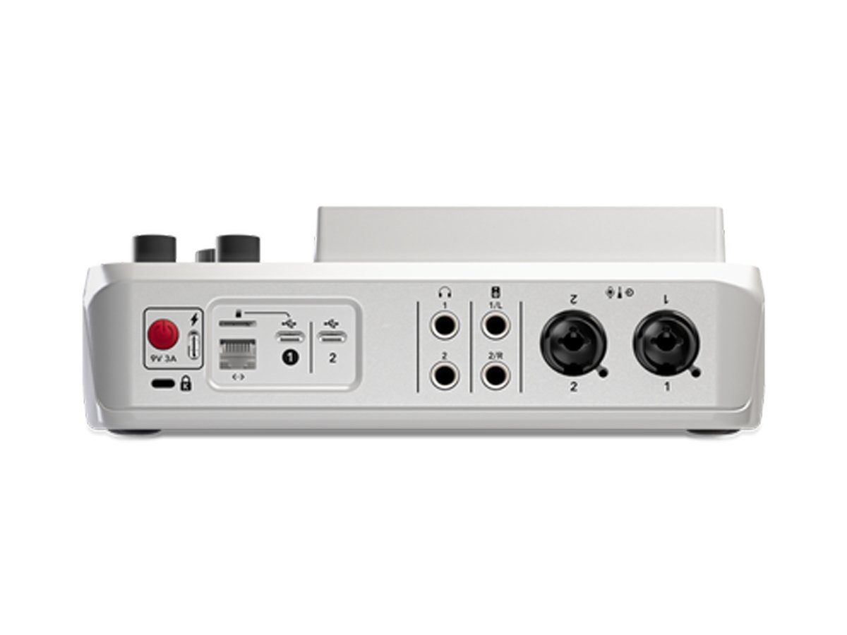 Studio produkcji dźwięku RODECaster Duo White - Widok od tyłu