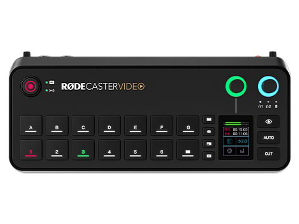 Studio produkcji podcastów RØDECaster Video - Widok od przodu