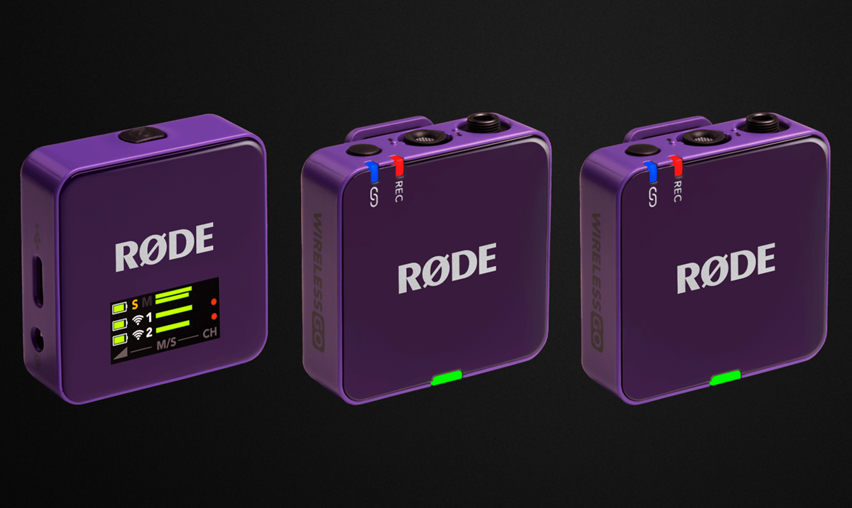 RØDE Wireless GO (Gen 3) Purple - Grafika z tłem