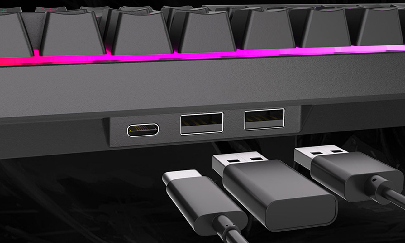 Royal Kludge RK837 RGB porty