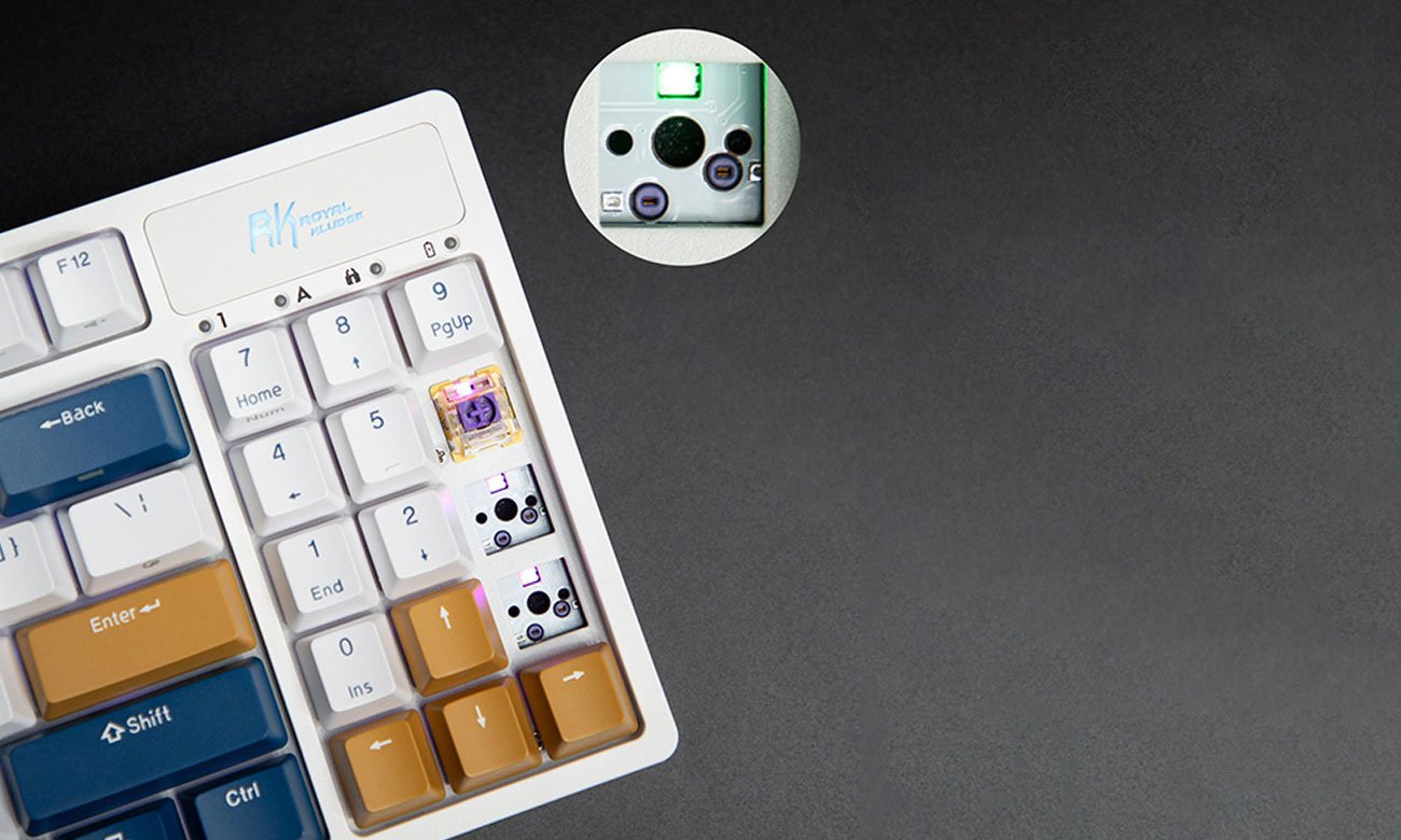 Royal Kludge RK89 RGB Lemon Switch biała