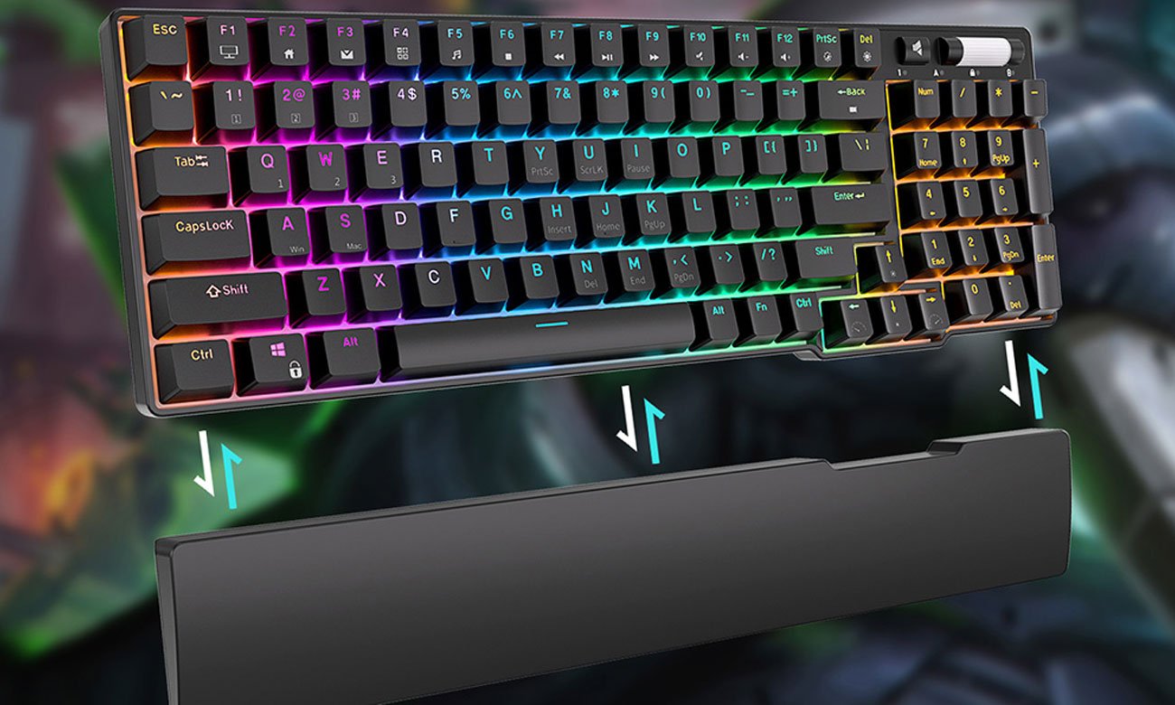 Royal Kludge RK96 RGB abnehmbare Handgelenkauflage