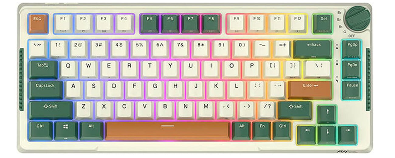 Klawiatura Royal Kludge RKH81 RGB (Sky cyan switch) - Zielona