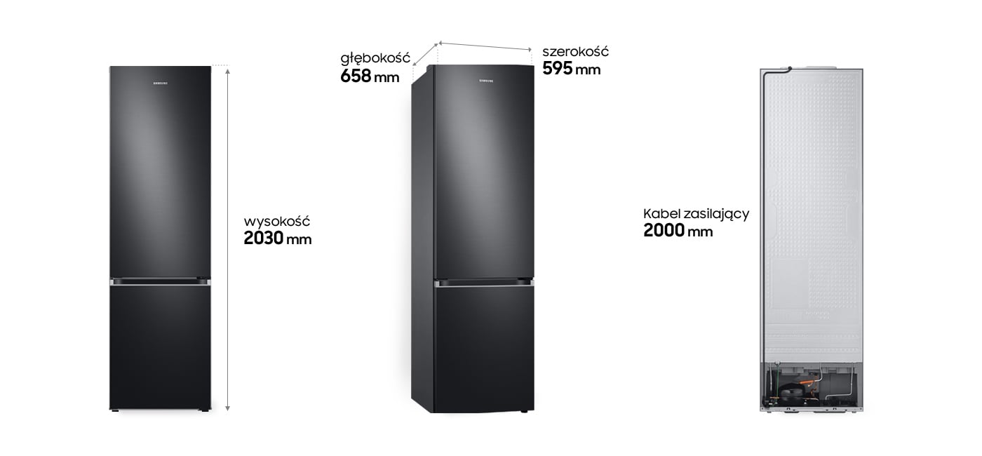 Wymiary lodówki Samsung RB38C603DB1