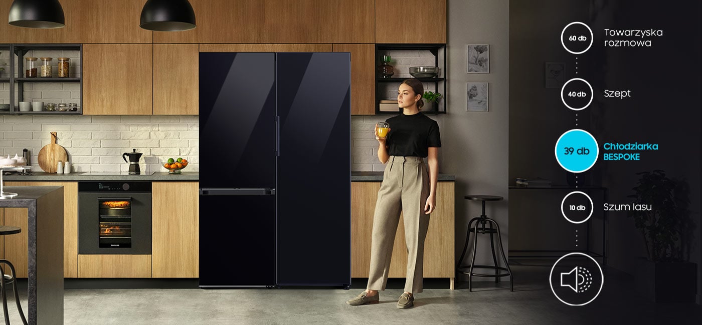 Ciche działanie chłodziarki Bespoke