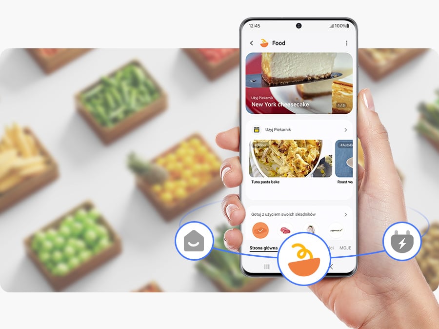 wyszukaj przepisy w aplikacji SmartThings, a potrzebne składniki dodaj do listy zakupów