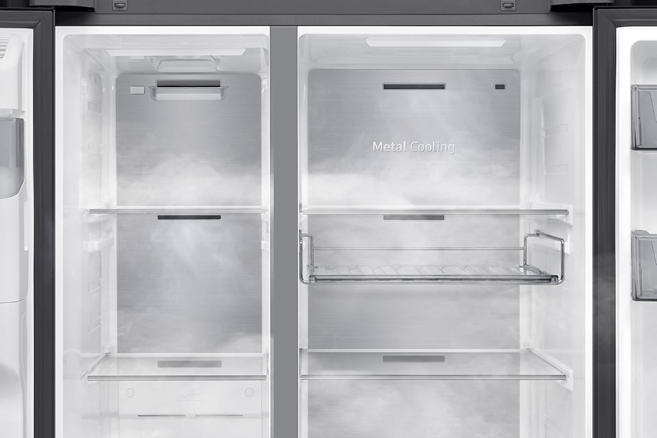 mniejsze wahania temperatury w lodówce Samsung rs80f64kefeo 