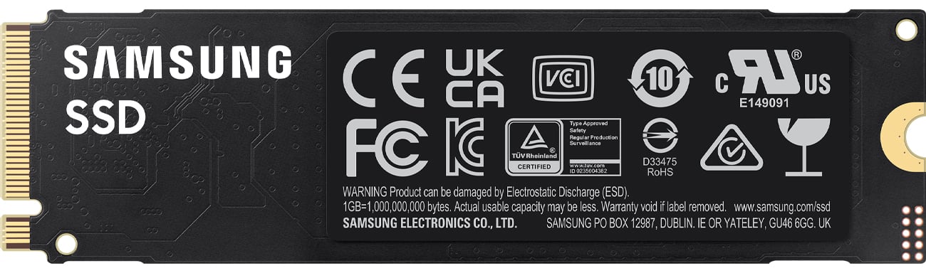 Dysk SSD M.2 PCIe Gen5 NVMe Samsung Evo 990 2 TB - Widok od tyłu