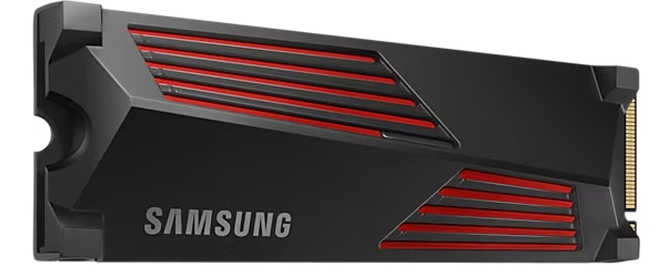 Dysk SSD M.2 Samsung 990 PRO Heatsink - Widok od przodu pod kątem