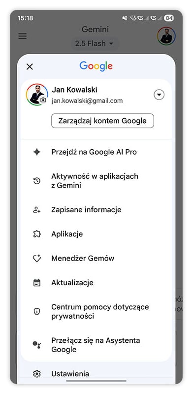 Wybierz opcję Przejdź na Google AI Pro