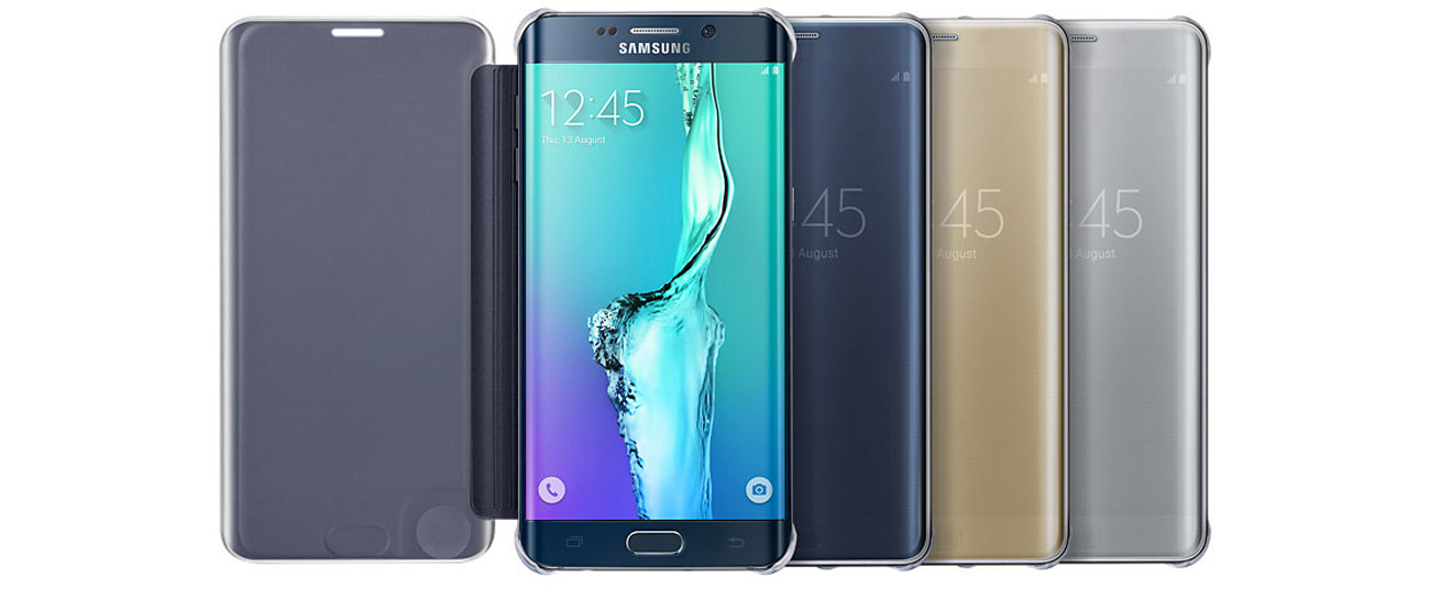 Samsung Clear View Cover do Galaxy S6 Edge Plus czarny Odporność na ślady palców