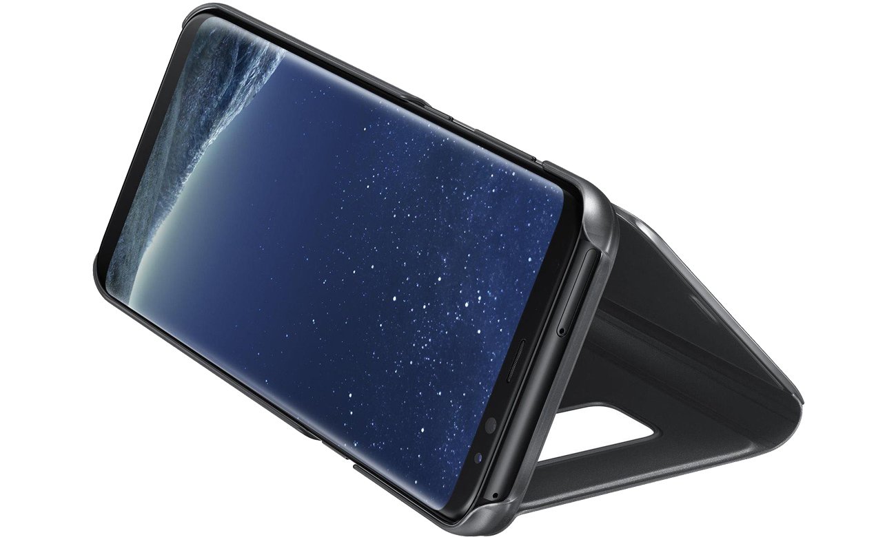Samsung Clear View Cover do Galaxy S8+ czarny funkcja podstawki