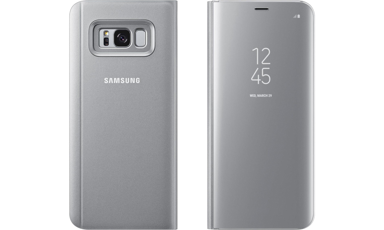 Clear View Cover do Galaxy S8+ srebrny interaktywna klapka