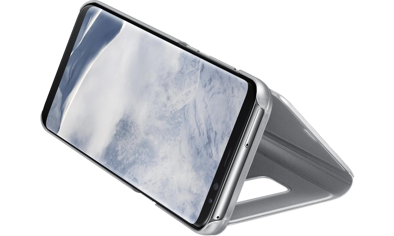 Samsung Clear View Cover do Galaxy S8+ srebrny funkcja podstawki