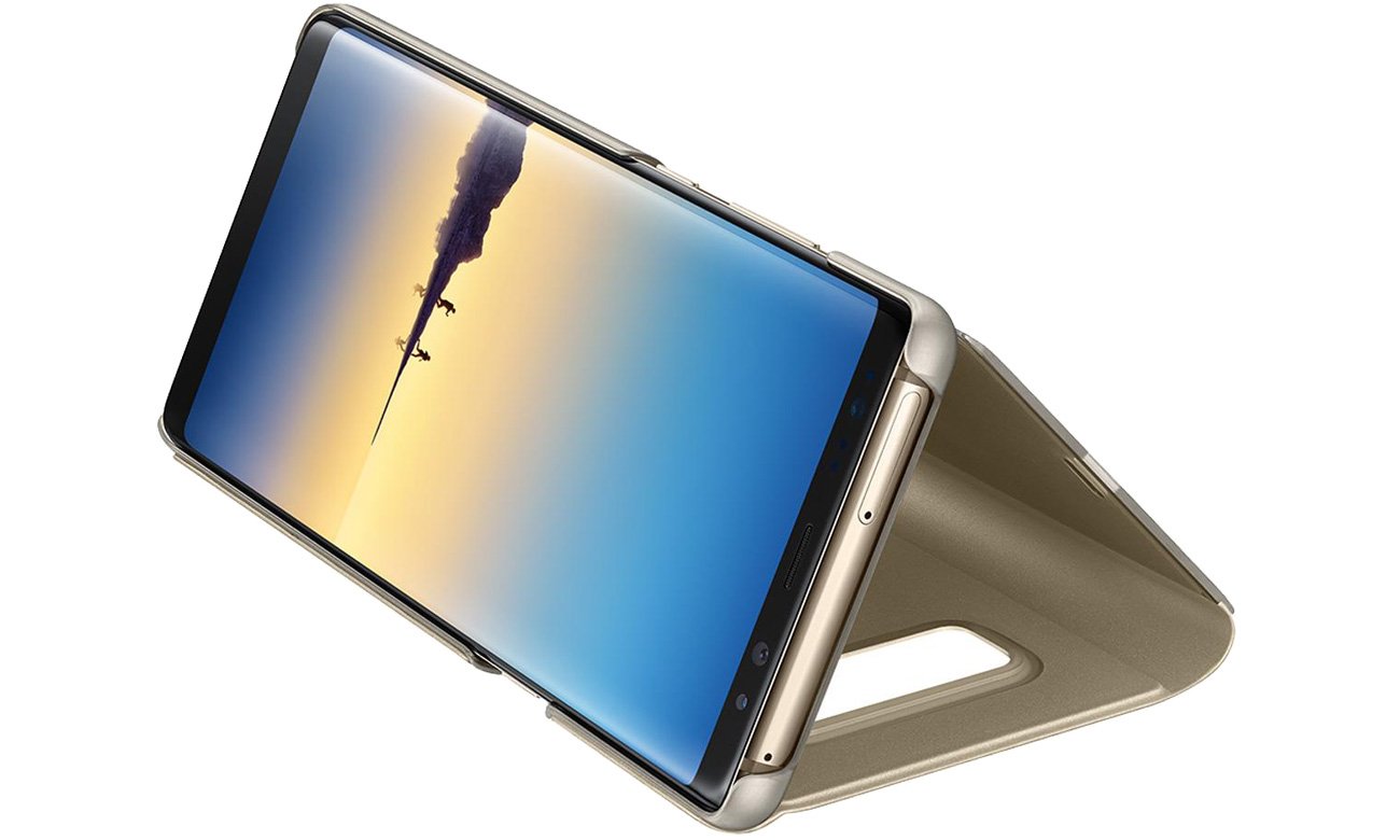 Clear View Standing Cover Gold do Galaxy Note 8 Funkcja podstawki