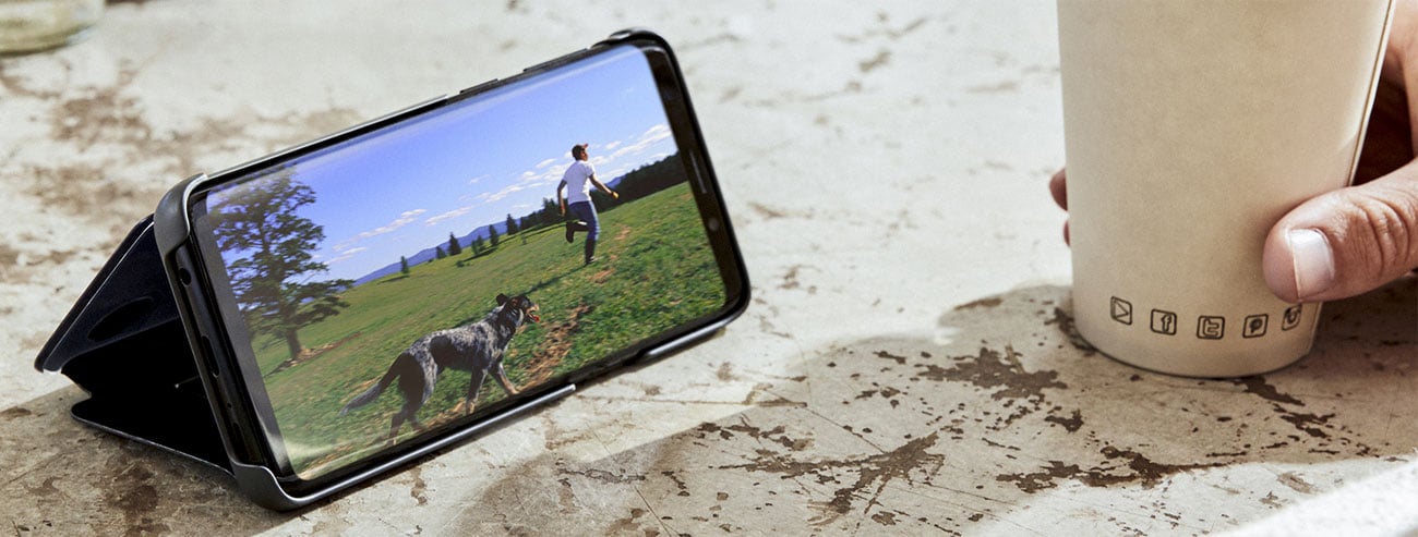 Clear View Standing Cover do Galaxy S9 Funkcja podstawki