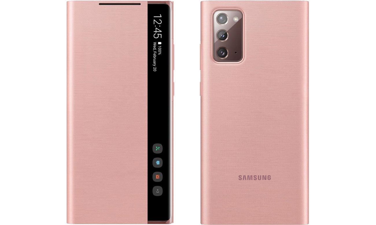Etui Samsung Clear view cover do Galaxy Note 20 Copper Brown