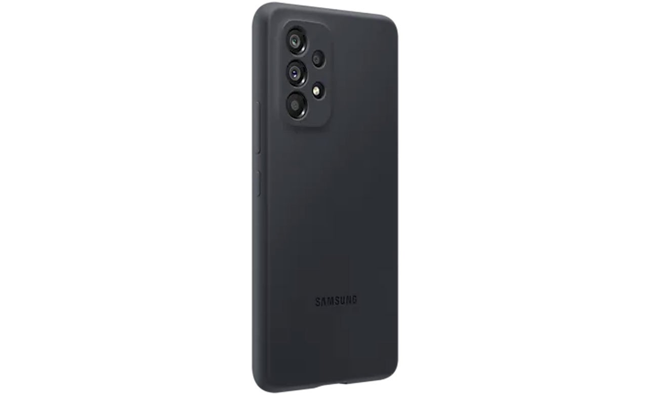 Etui Samsung Silicone Cover do Galaxy A53 Czarne - Widok z przodu pod kątem