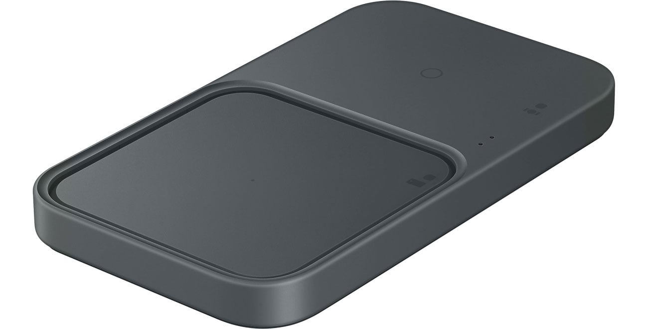 Ładowarka indukcyjna Samsung Super Fast Charge Duo Ciemnoszara - Widok z przodu pod kątem