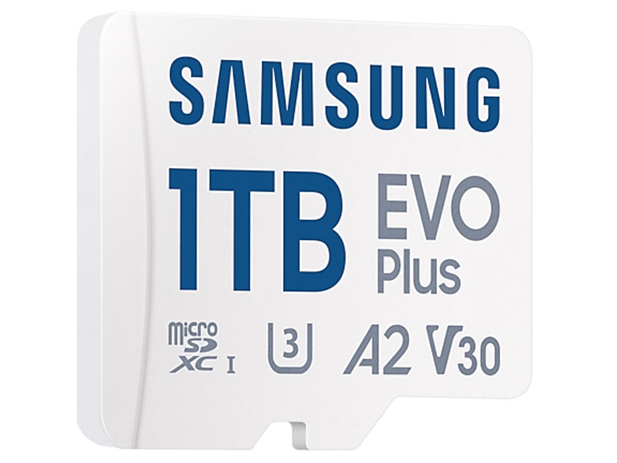 Speicherkarte Samsung microSD Card EVO Plus 1 TB (2024) - Vorderansicht im Winkel