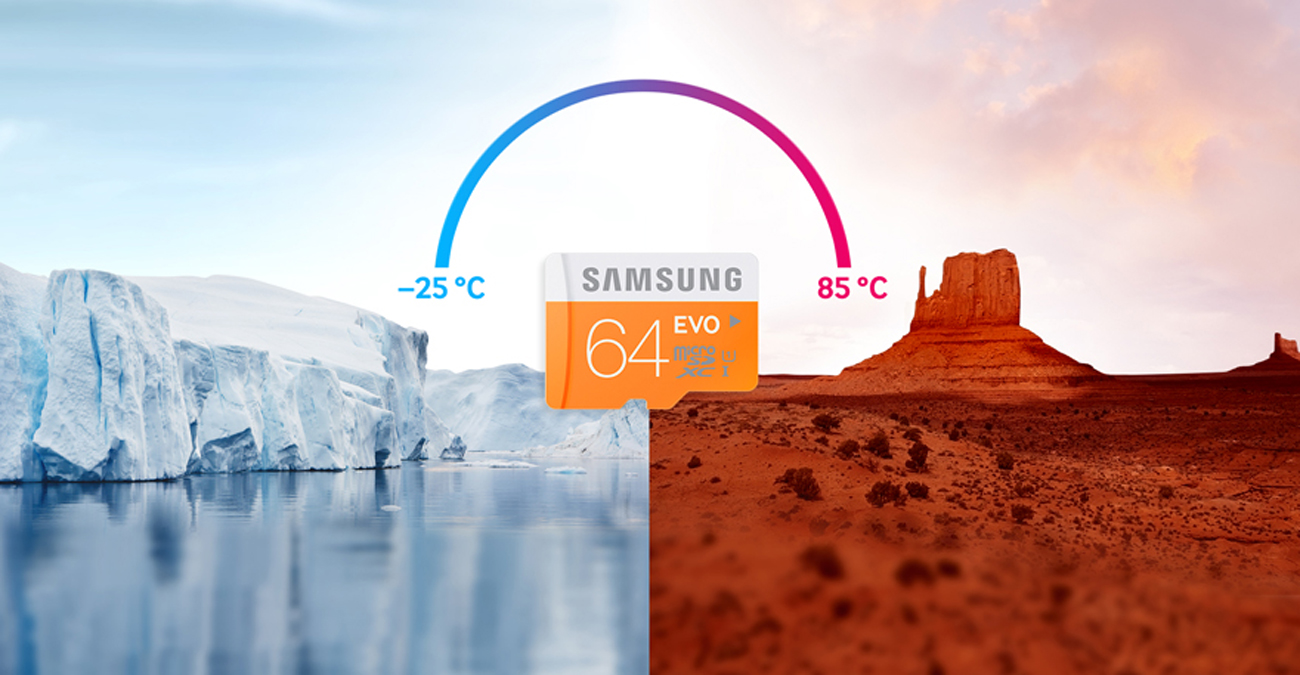 Samsung 64GB microSDXC Evo Gotowa na trudne warunki