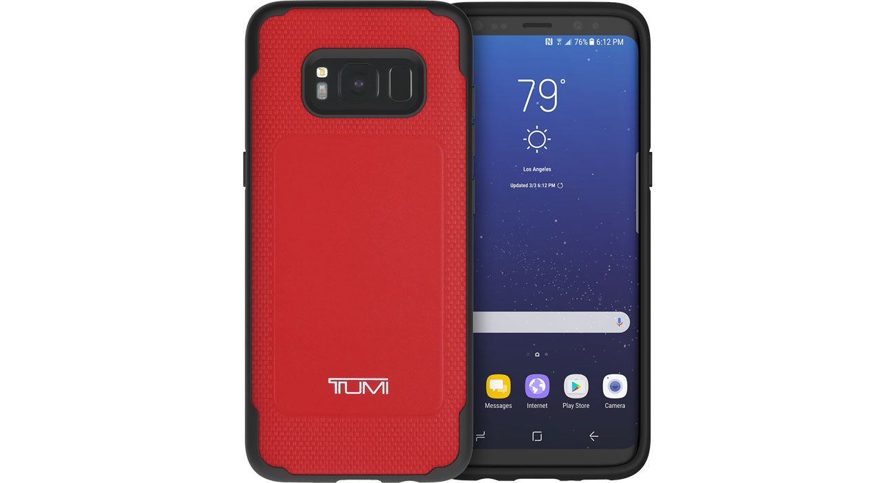 Tumi Leather Co-Mould Case do Galaxy S8+ Red