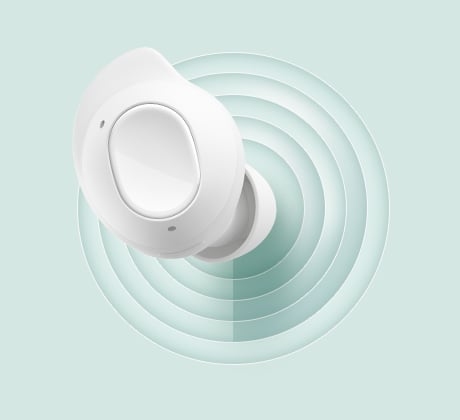 sm-r400-12-personalized-beamforming pc Widok słuchawki dousznej Galaxy Buds FE od przodu.