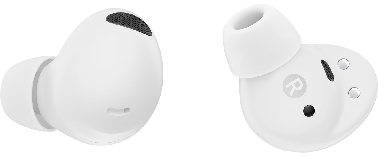 Słuchawki bezprzewodowe Samsung Galaxy Buds2 Pro Białe - Widok lewej i prawej słuchawki