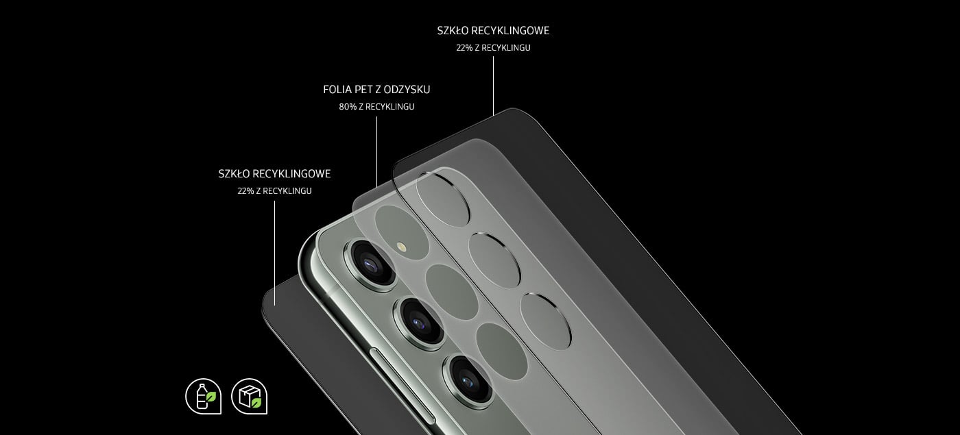 Otwórz się na zmianę, którą chcesz obserwować na świecie. Odkryj smartfon wykonany z przetworzonego szkła i folii PET, barwiony naturalnymi barwnikami i umieszczony w pudełku wyprodukowanym z przetworzonego papieru i papierowej folii ochronnej Otwórz się na zmianę, którą chcesz obserwować na świecie. Odkryj smartfon wykonany z przetworzonego szkła i folii PET, barwiony naturalnymi barwnikami i umieszczony w pudełku wyprodukowanym z przetworzonego papieru i papierowej folii ochronnej