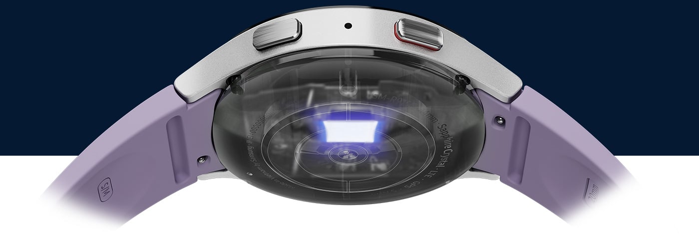 System zaawansowanych sensorów mierzy parametry organizmu podczas noszenia Galaxy Watch5 System zaawansowanych sensorów mierzy parametry organizmu podczas noszenia Galaxy Watch5