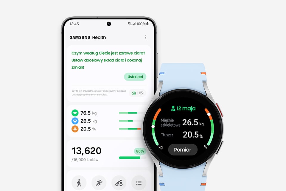 pomiar składu ciała za pomocą Galaxy Watch FE