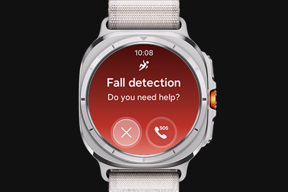 Galaxy Watch Ultra z ekranem wymagającym potwierdzenia o upadku Galaxy Watch Ultra z ekranem wymagającym potwierdzenia o upadku