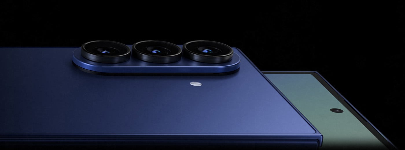 zbliżenie na aparaty w Samsung Galaxy Z Fold7 zbliżenie na aparaty w Samsung Galaxy Z Fold7