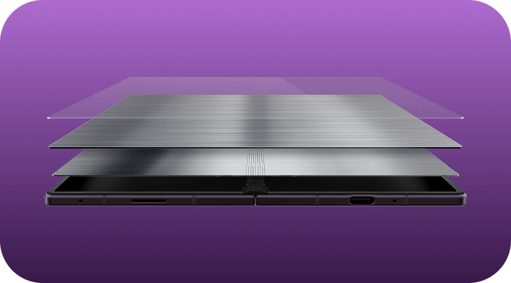 Warstwowa konstrukcja składanego ekranu Galaxy Z Fold8 Ultra.