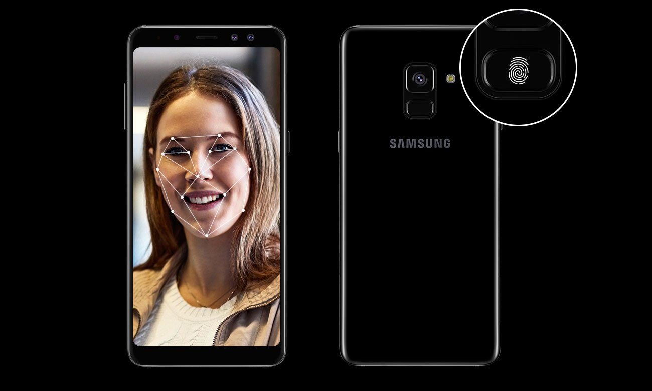 Samsung Galaxy A8 A530F Black Sky rozpoznawanie twarzy czytnik linii papilarnych knox