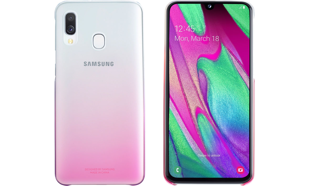 Etui Samsung Gradation cover do Galaxy A40 Różowe EF-AA405CPEGWW