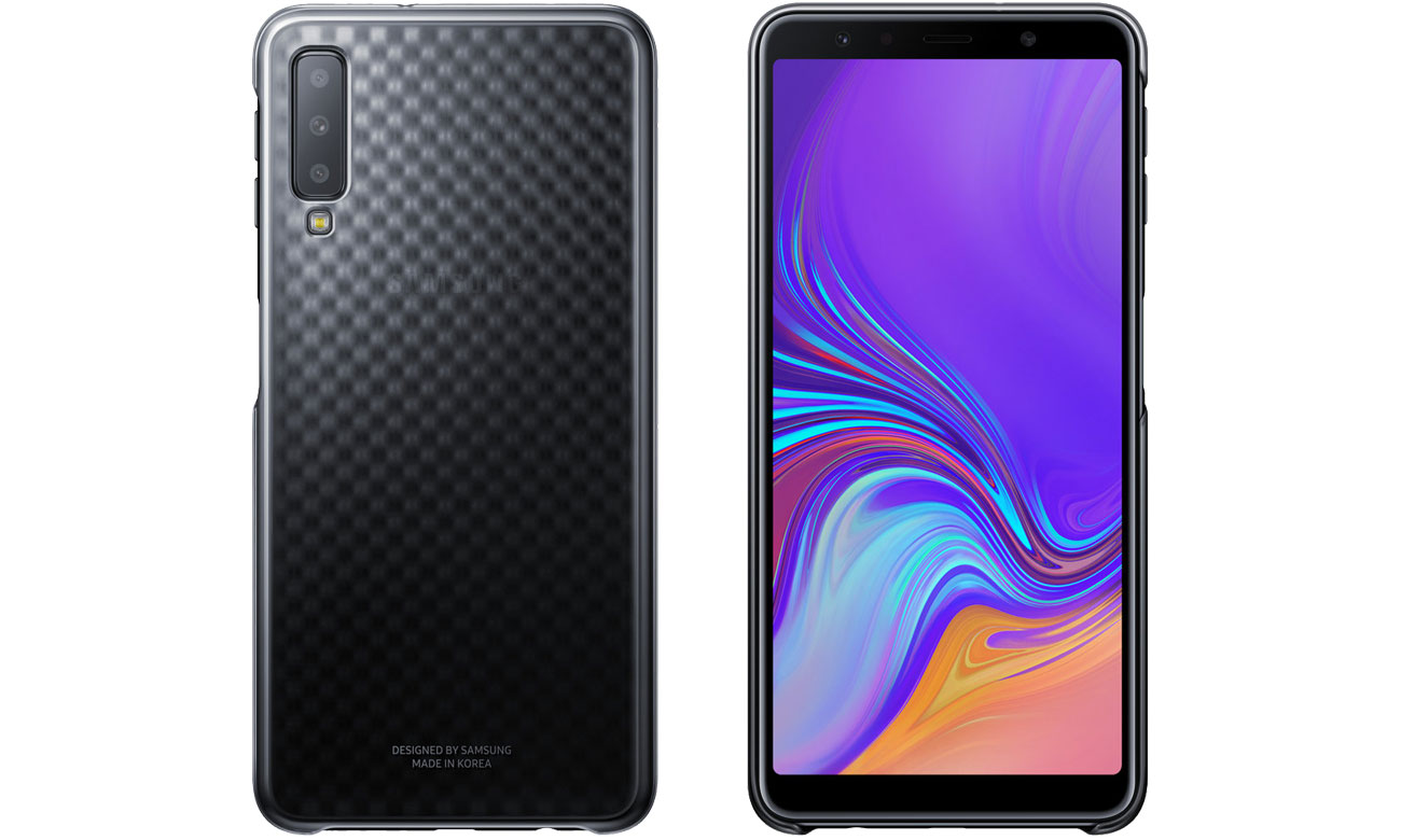 Etui Samsung Gradation cover do Galaxy A7 Czarne Przód i tył