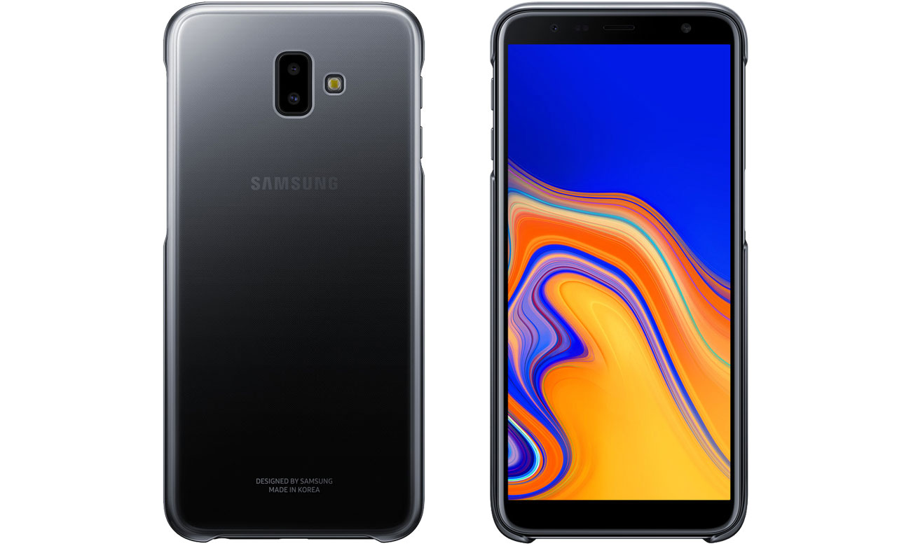 Etui Samsung Gradation cover do Galaxy J6+ Czarne Przód i tył
