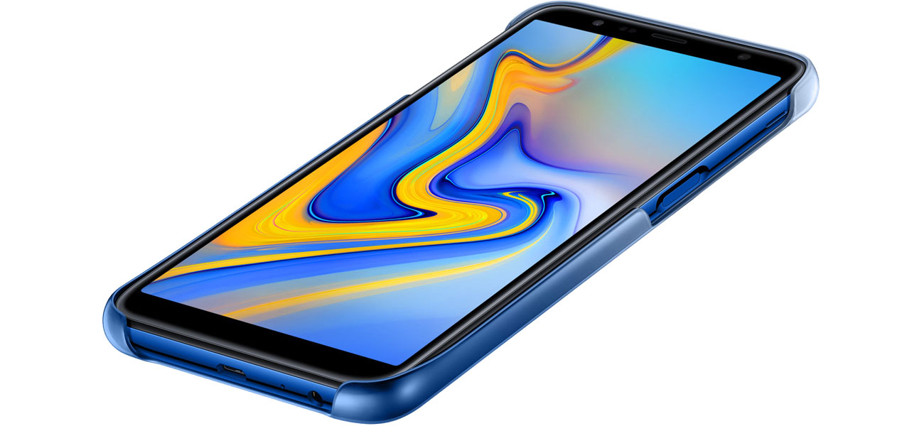 Etui Samsung Gradation cover do Galaxy J6+ Niebieskie Dopasowanie