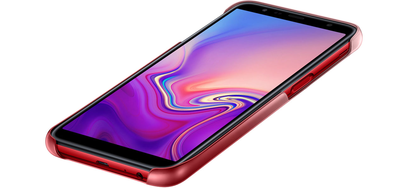 Etui Samsung Gradation cover do Galaxy J6+ Czerwone Dopasowanie