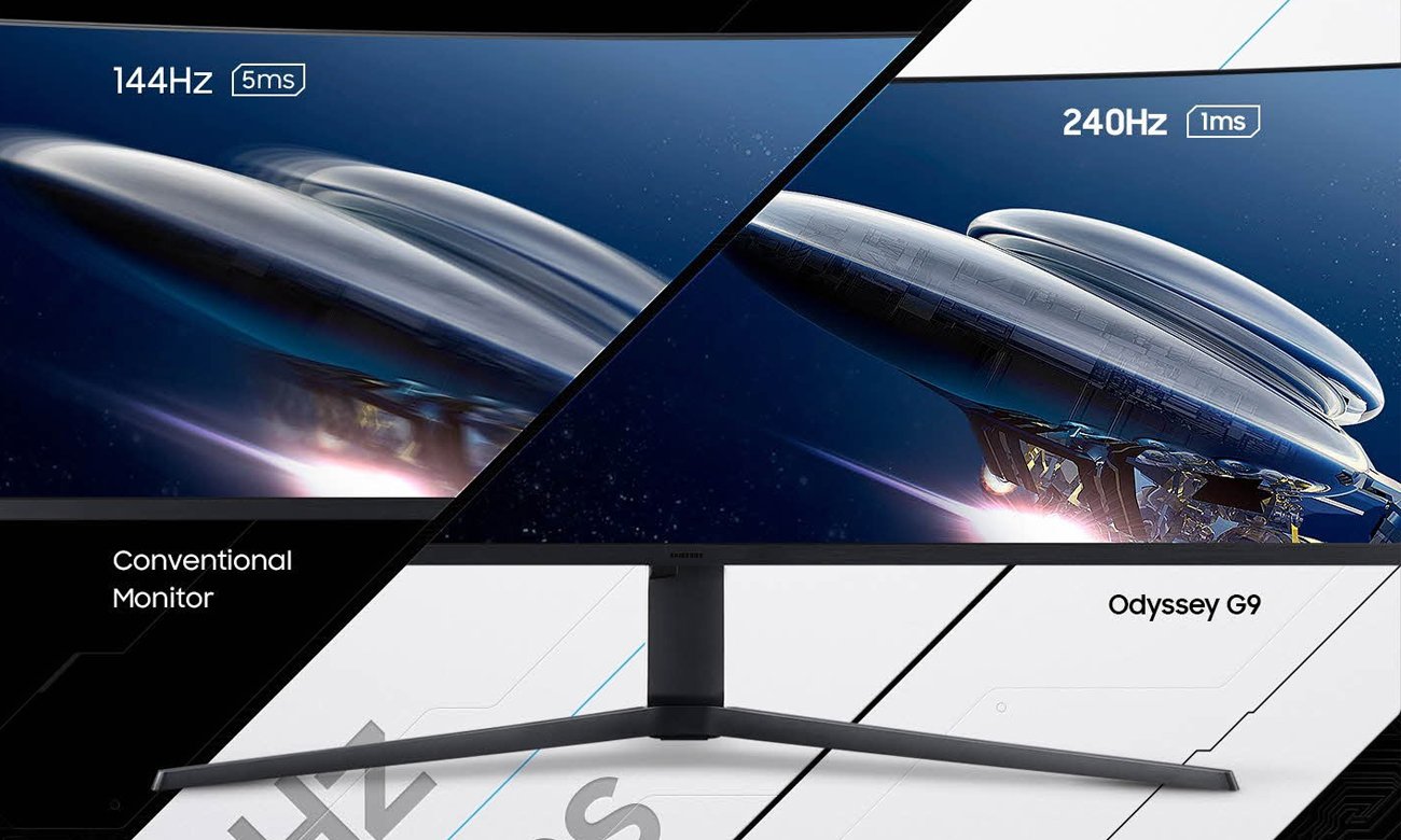 Samsung Odyssey G9 C49G95TSSPX Częstotliwość odświeżania 240 Hz