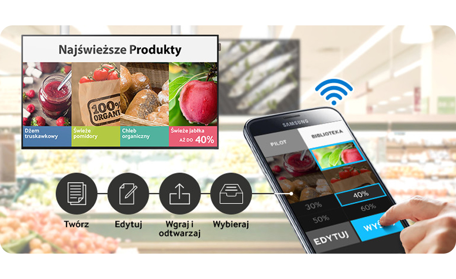 Samsung DB32E bezprzewodowe zarządzanie