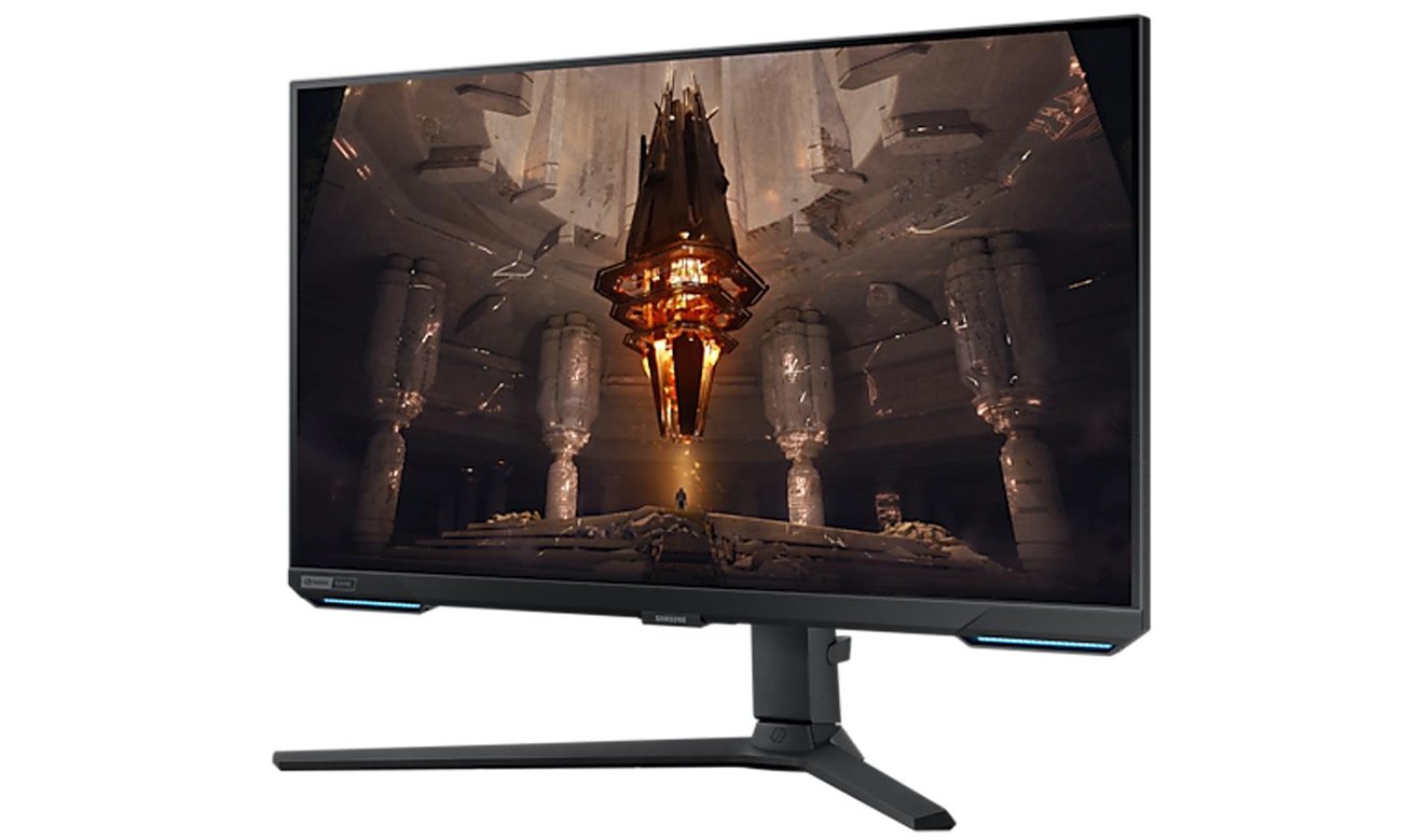 Samsung Odyssey G7 S28BG700EPX widok z przodu pod kątem