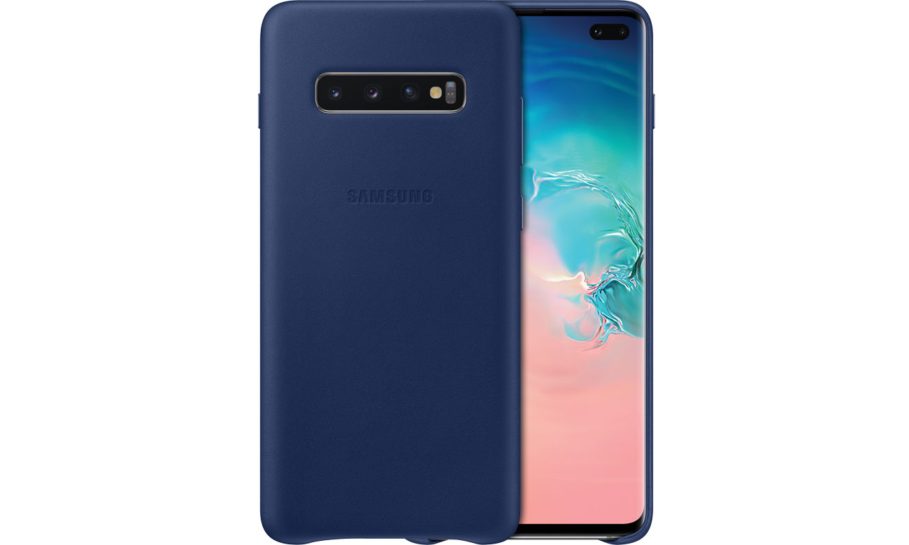Etui Samsung Leather Cover do Galaxy S10+ granatowe