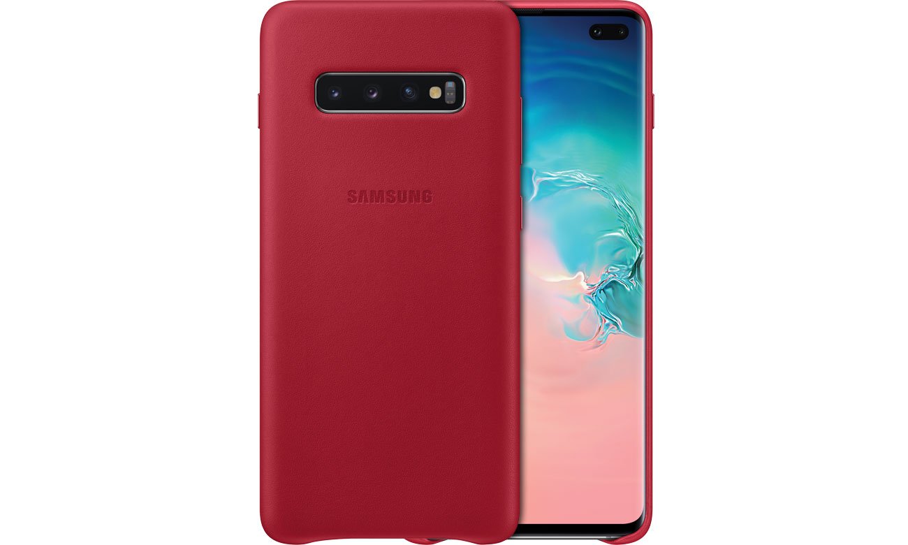 Etui Samsung Leather Cover do Galaxy S10+ czerwone